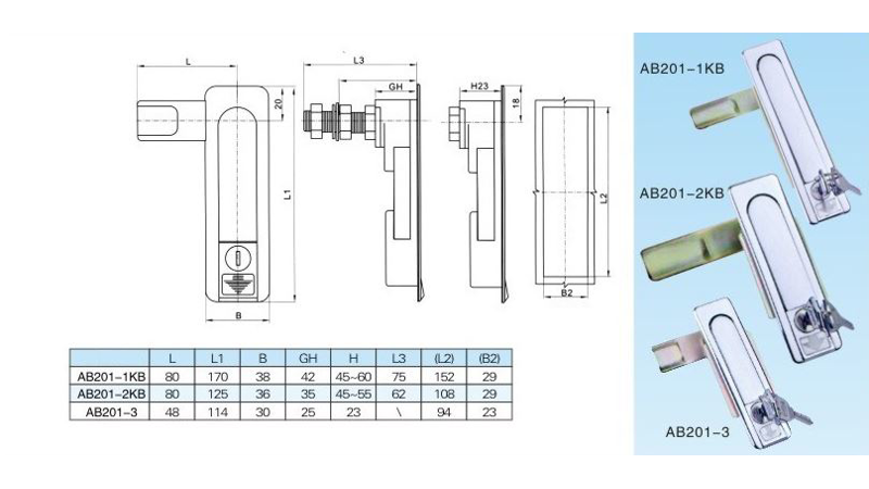 Замок-ручка AB201