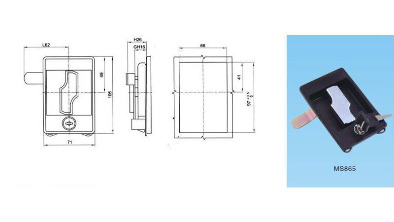 Замок-ручка MS865