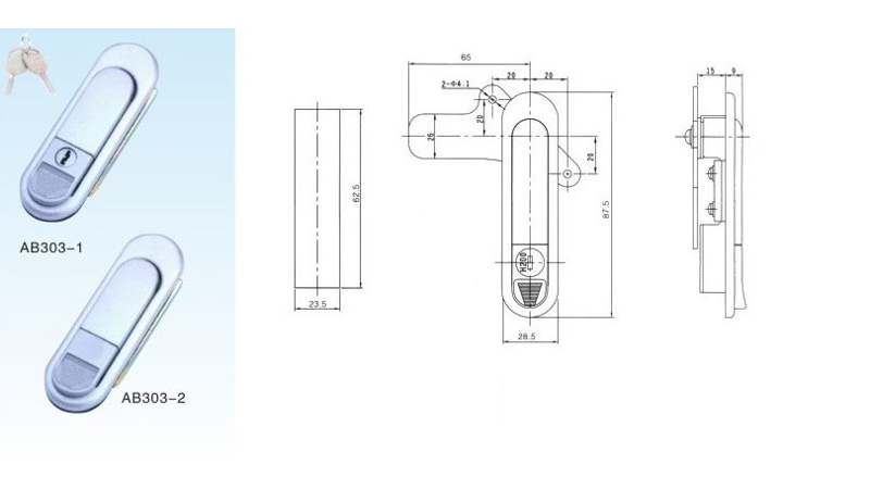 Замок-ручка AB303