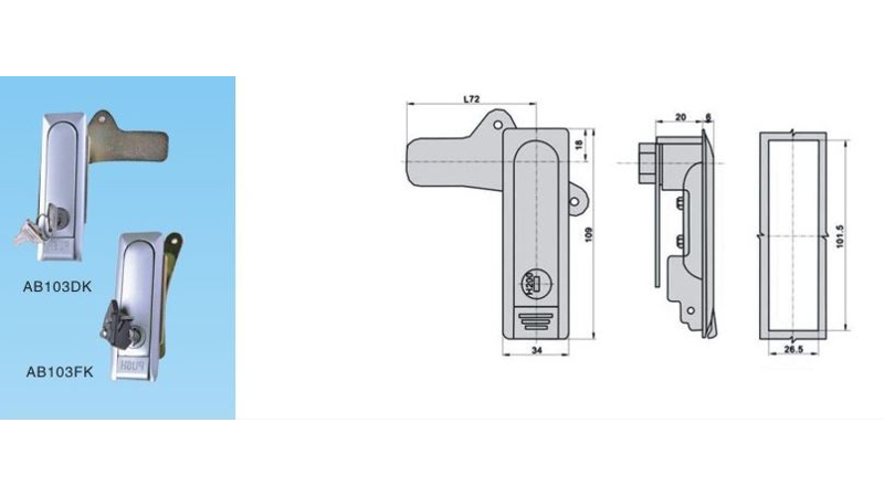 Замок-ручка AB103