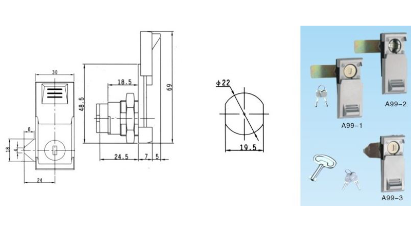 Замок-ручка A99